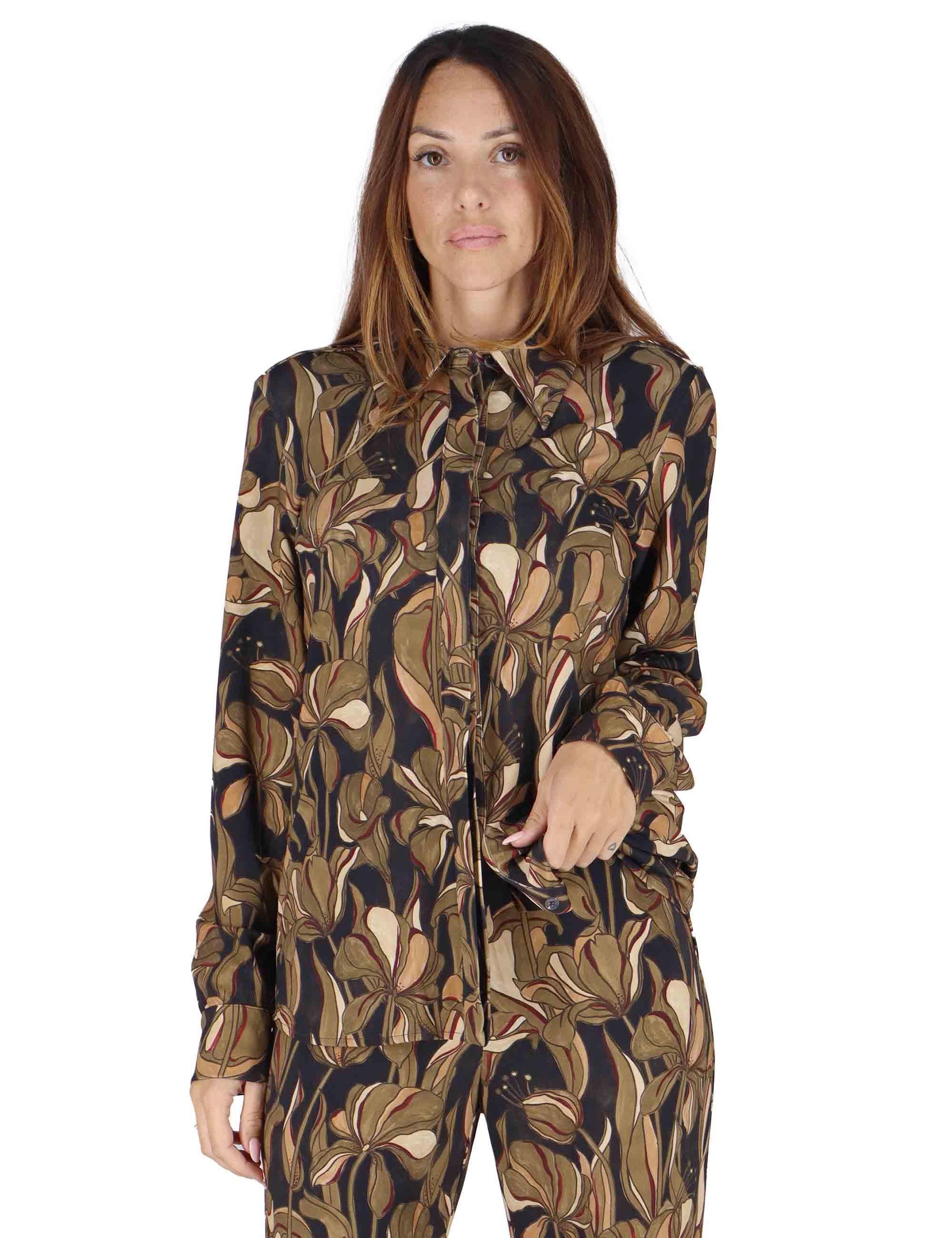 Camicie donna Lily's Ballet in viscosa naturale stampata grigia JM556470655 A2171 Maliparmi 