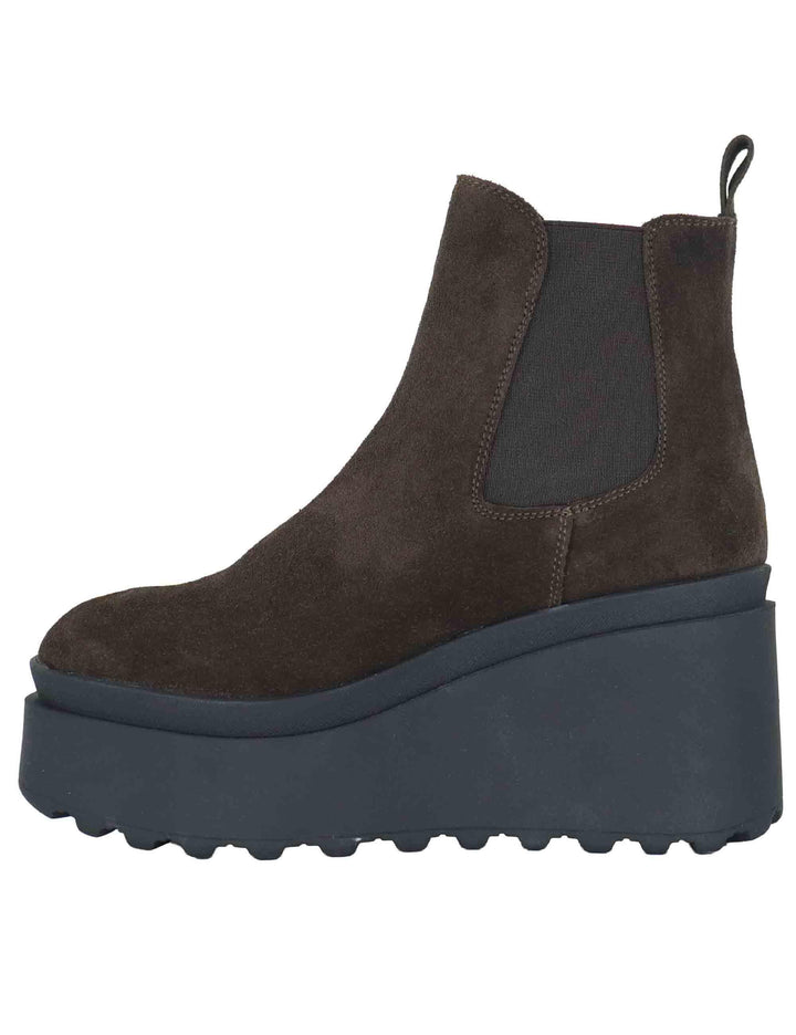 Stivaletti beatles donna in camoscio marrone con zeppa alta in gomma JOLLY 8 014 Tattoo 