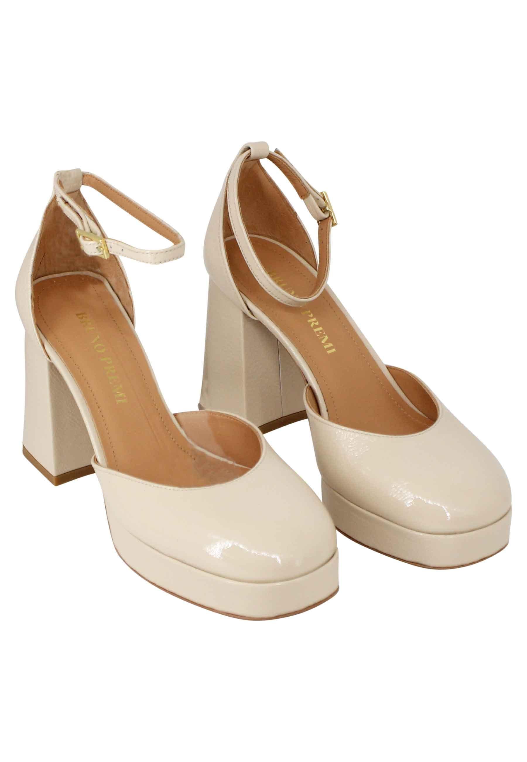 Decollete donna in vernice cipria con tacco alto e plateau BF2001X 301 Bruno Premi 