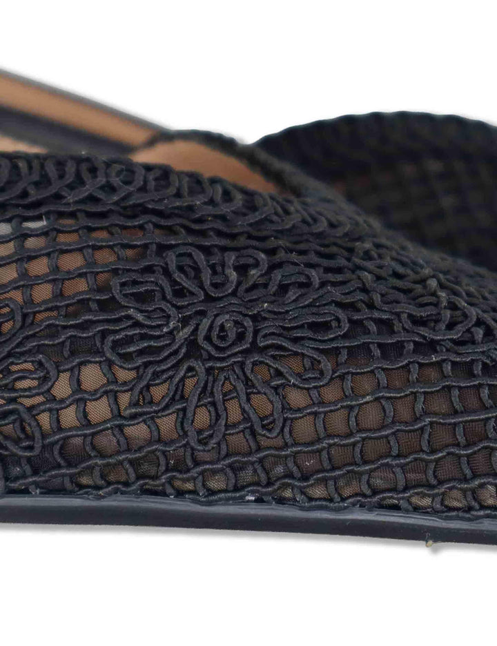 Decollete slingback donna in tessuto nero ricamato con tacco basso COTIS NTO BLACK Unisa 