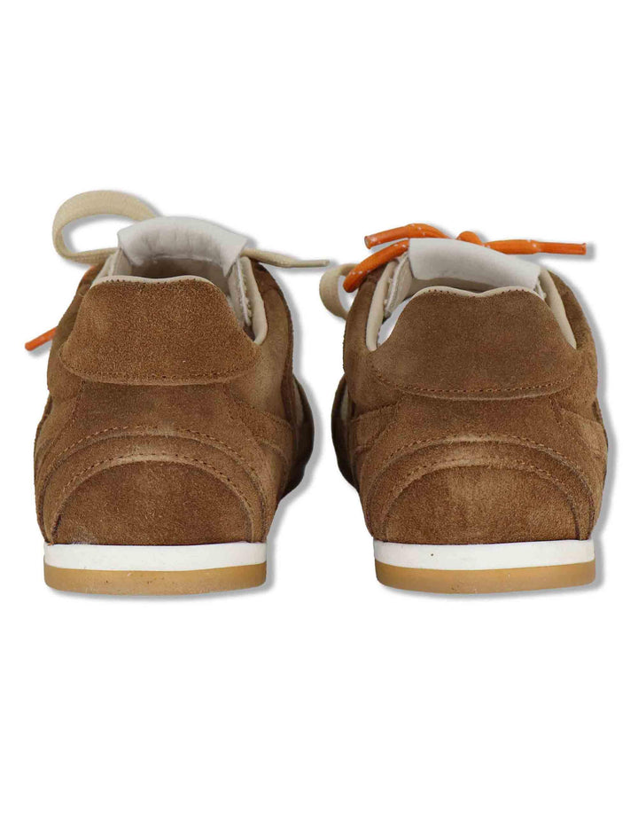 Sneakers donna in camoscio avorio e tessuto con suola bassa in gomma SP60133 200 Spatarella 