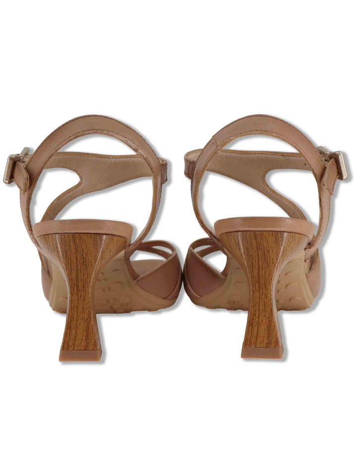 Sandali donna in pelle taupe con cinturini regolabili e tacco medio HV264814 ALMOND Hispanitas 