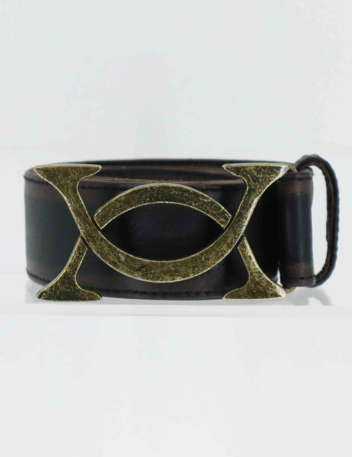 Cinture Buckle Antic in pelle marrone RBE 9507 349 Rehard 