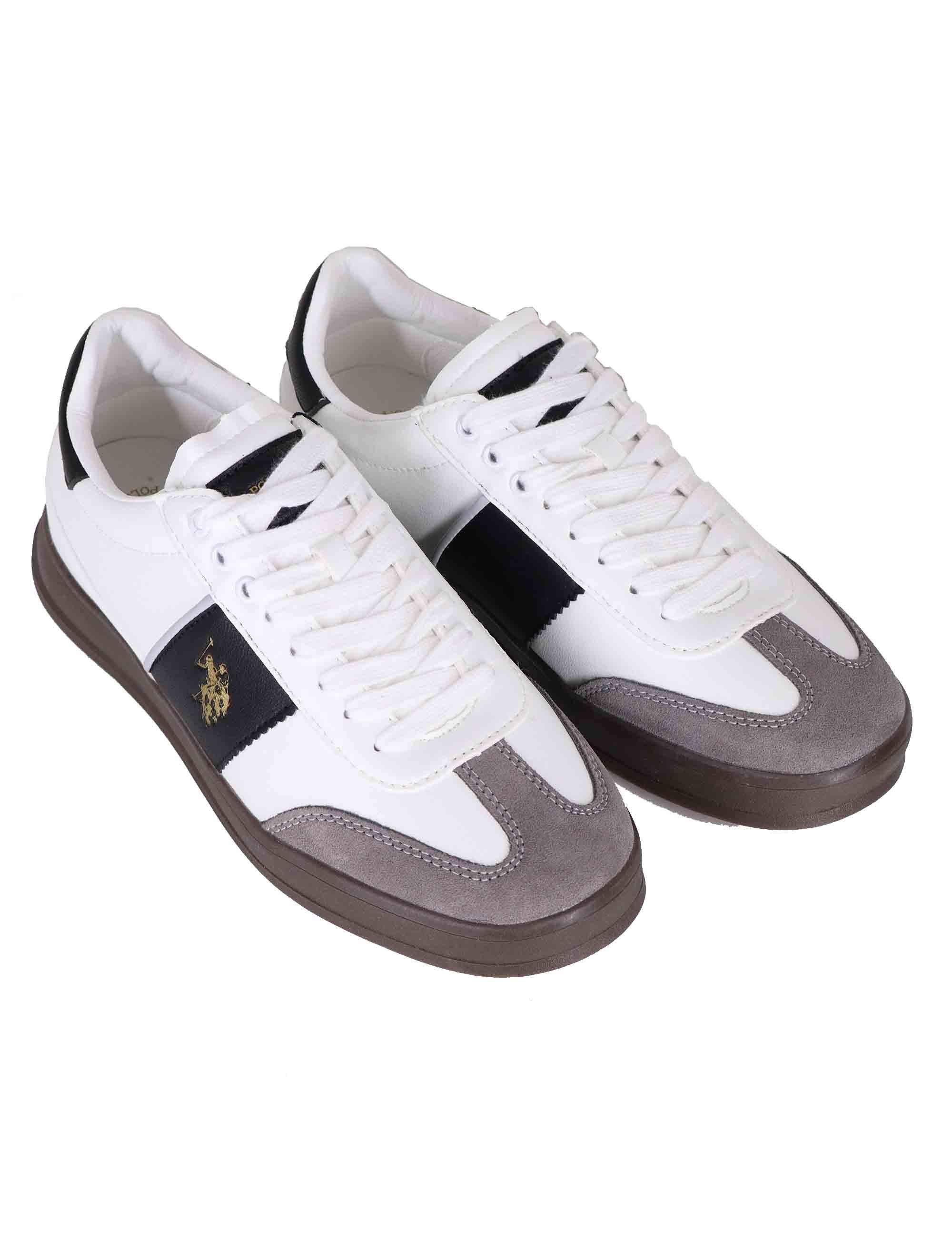 Sneakers uomo in eco pelle bianca CAMPY001M BLK01 U.S. Polo Assn. 