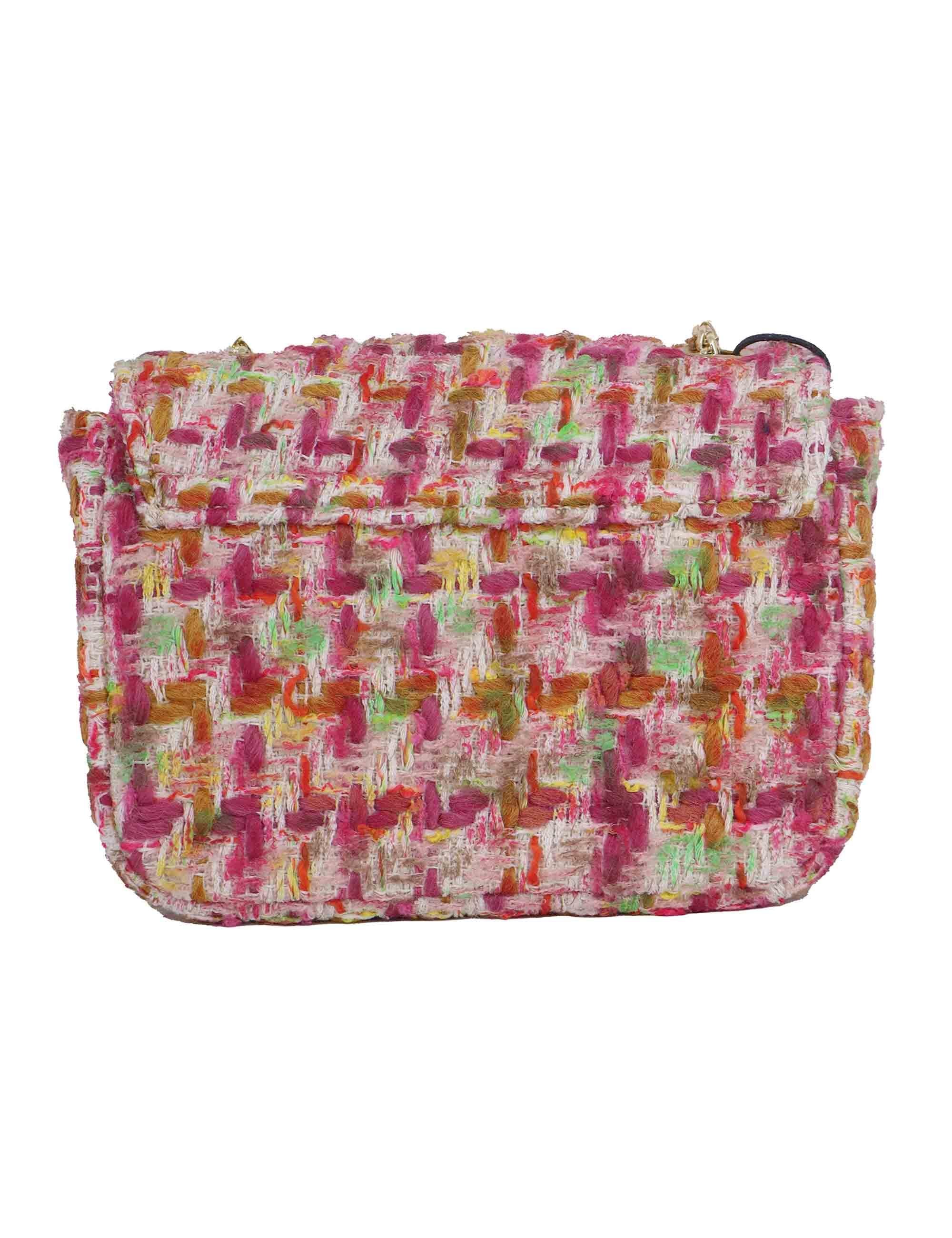 Borse pochette donna in tessuto rosa con tracolla oro URIEL FRANCIS Kassiopea 