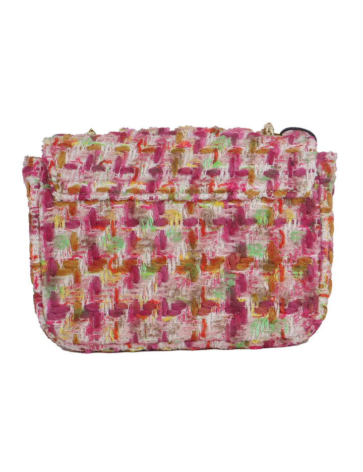 Borse pochette donna in tessuto rosa con tracolla oro URIEL FRANCIS Kassiopea 