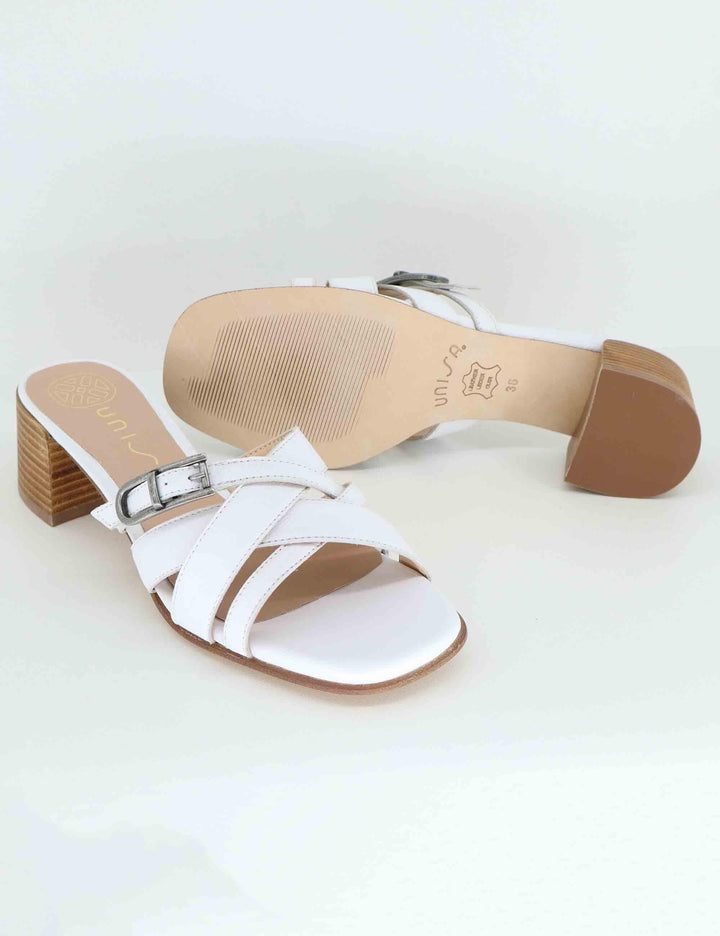 Sandali donna in pelle bianca KYOKO GRA_WHITE Unisa 