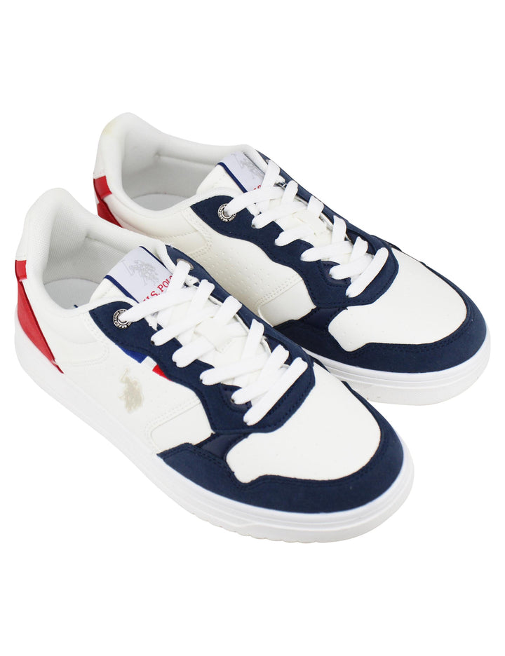 Sneakers uomo in eco pelle vintage bianco e blu KOSMO001C WHI-DBL11 U.S. Polo Assn. 