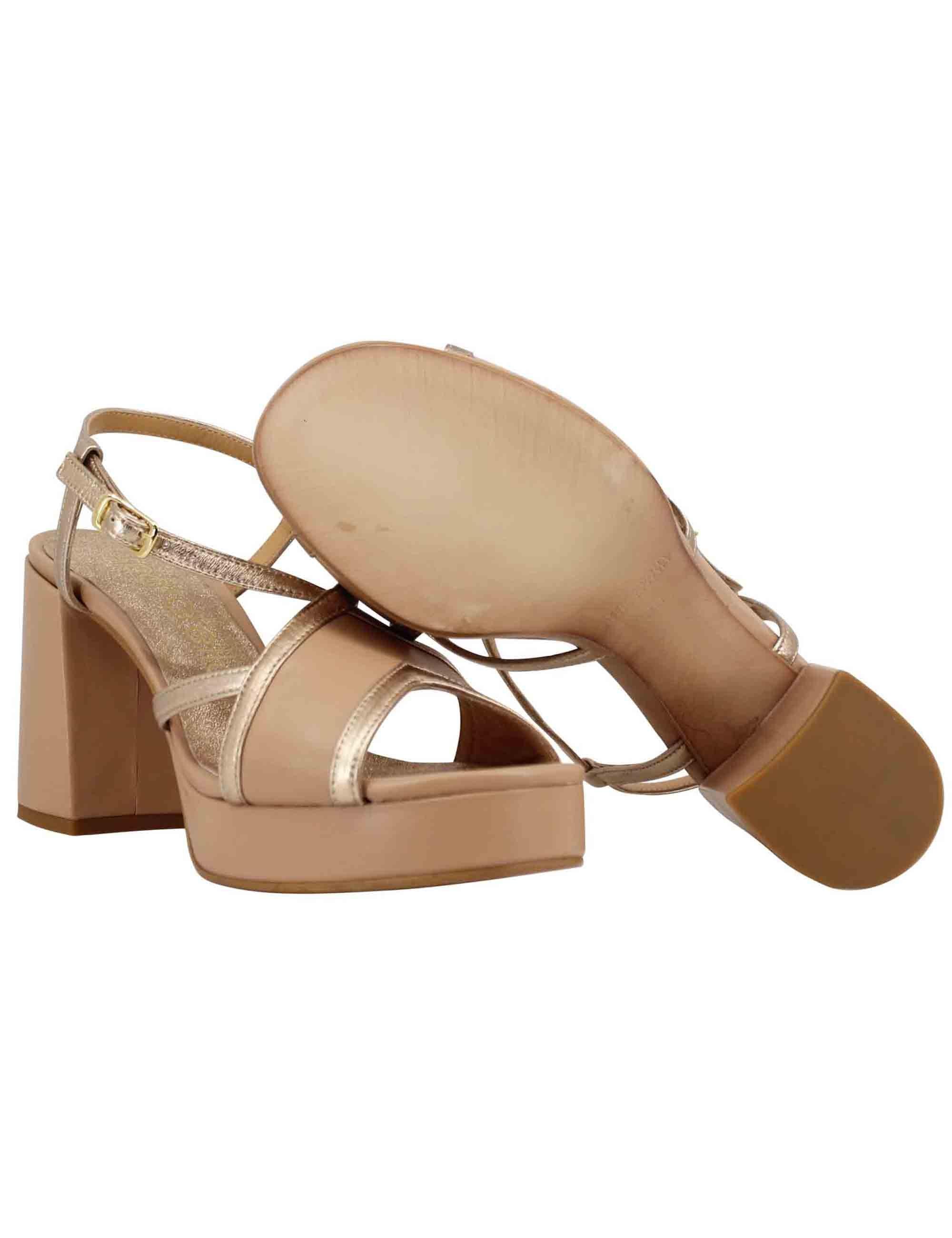 Sandali slingback donna in pelle nude tacco alto e plateau SP863 300 Spatarella 