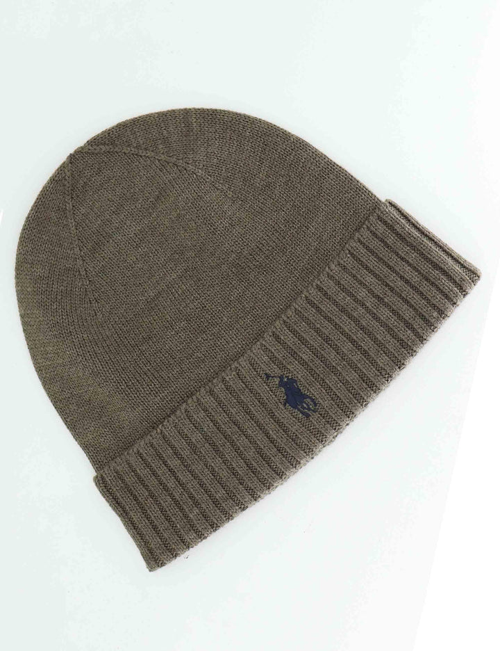 Cappelli in lana verde con logo ricamato 710886137019 LIGHT CARGO OLIVE Polo Ralph Lauren 