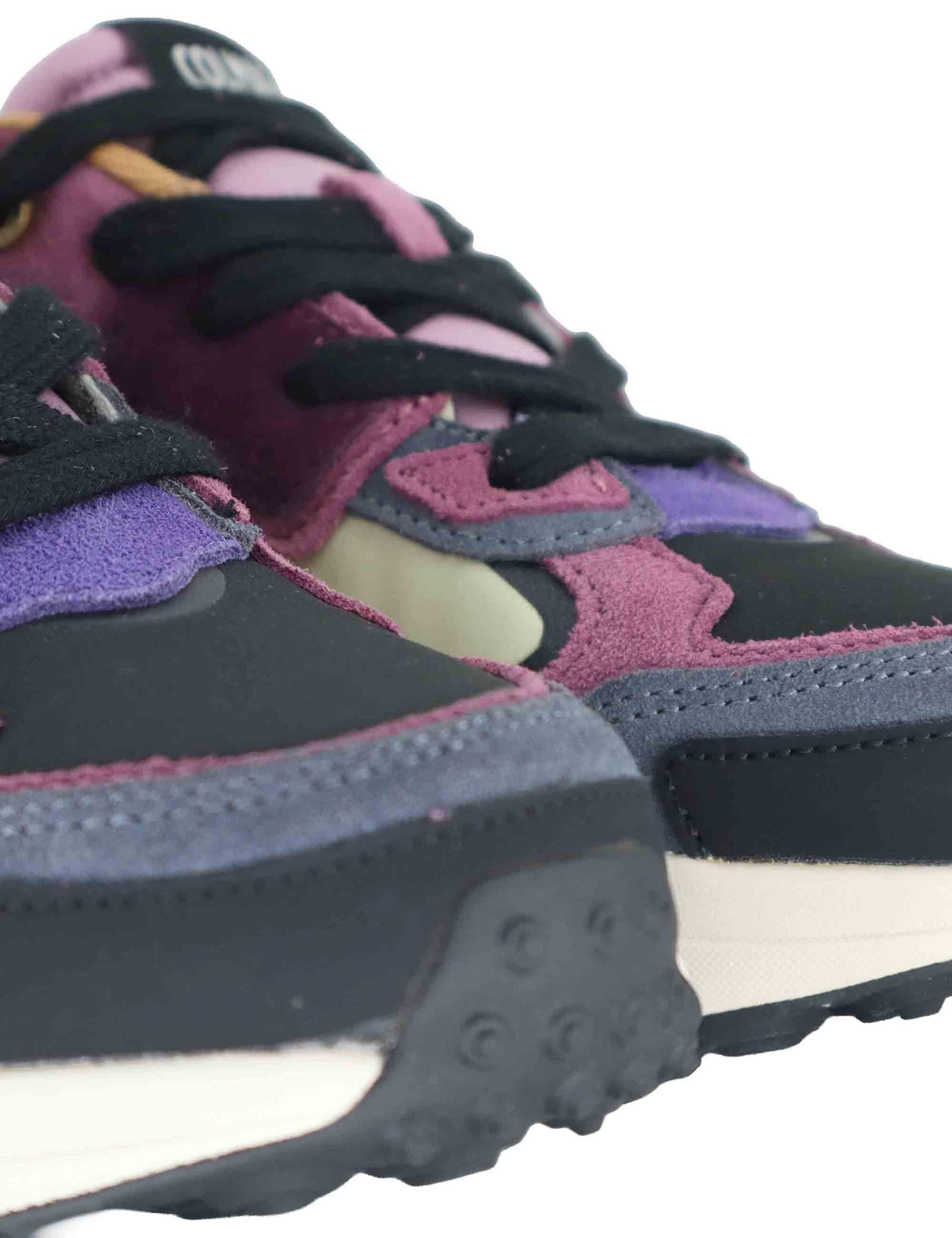 Sneakers donna in pelle e tessuto taupe con suola alta GARNER JUNGLE 124 Colmar 