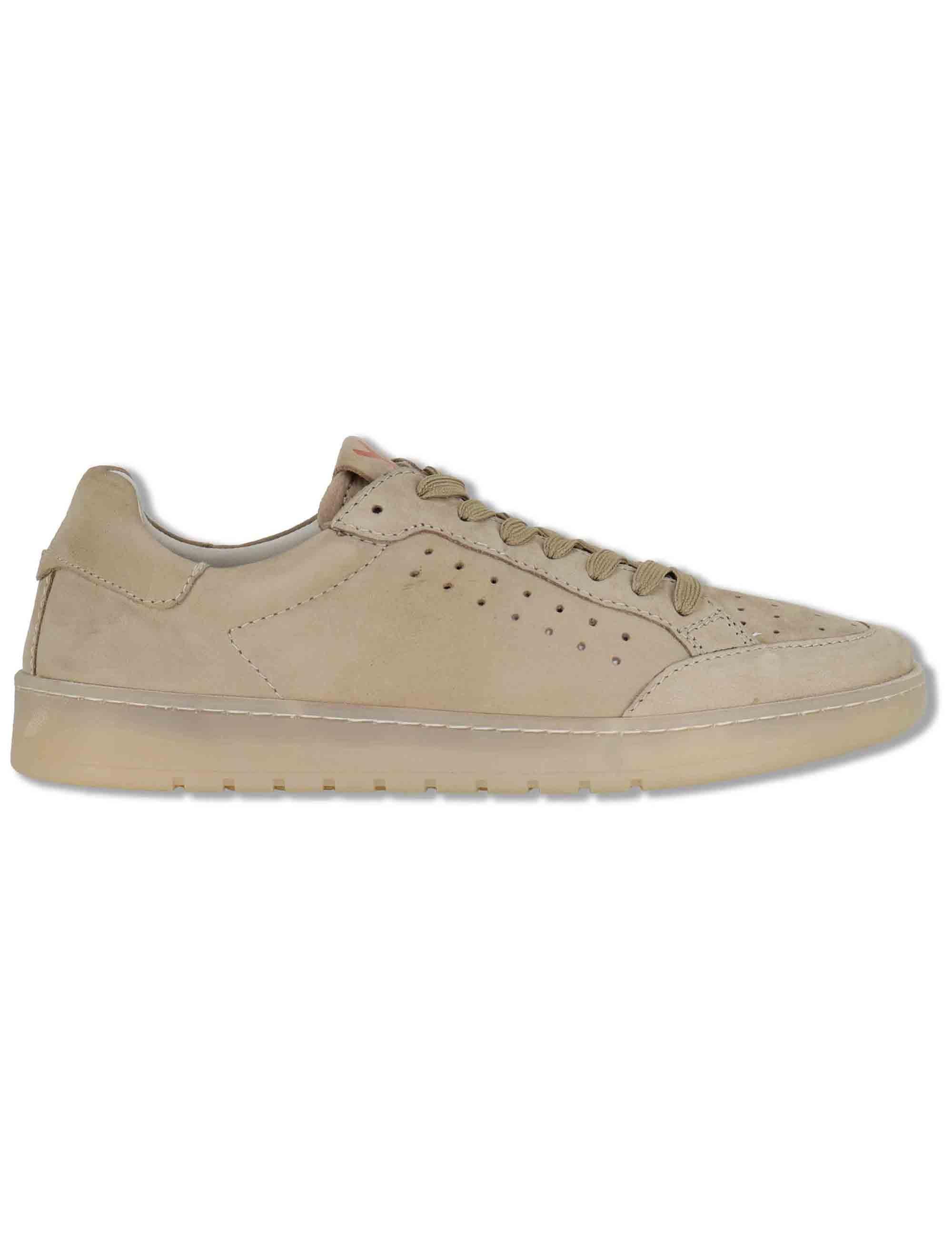 Sneakers uomo in pelle taupe soft con sotto piede morbido MS600R37 500125 Vueva 