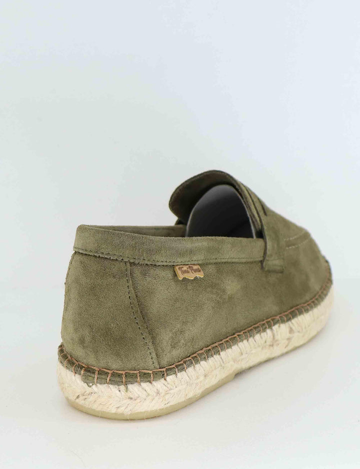 Mocassini espadrillas uomo in camoscio verde Benet Army Toni Pons 