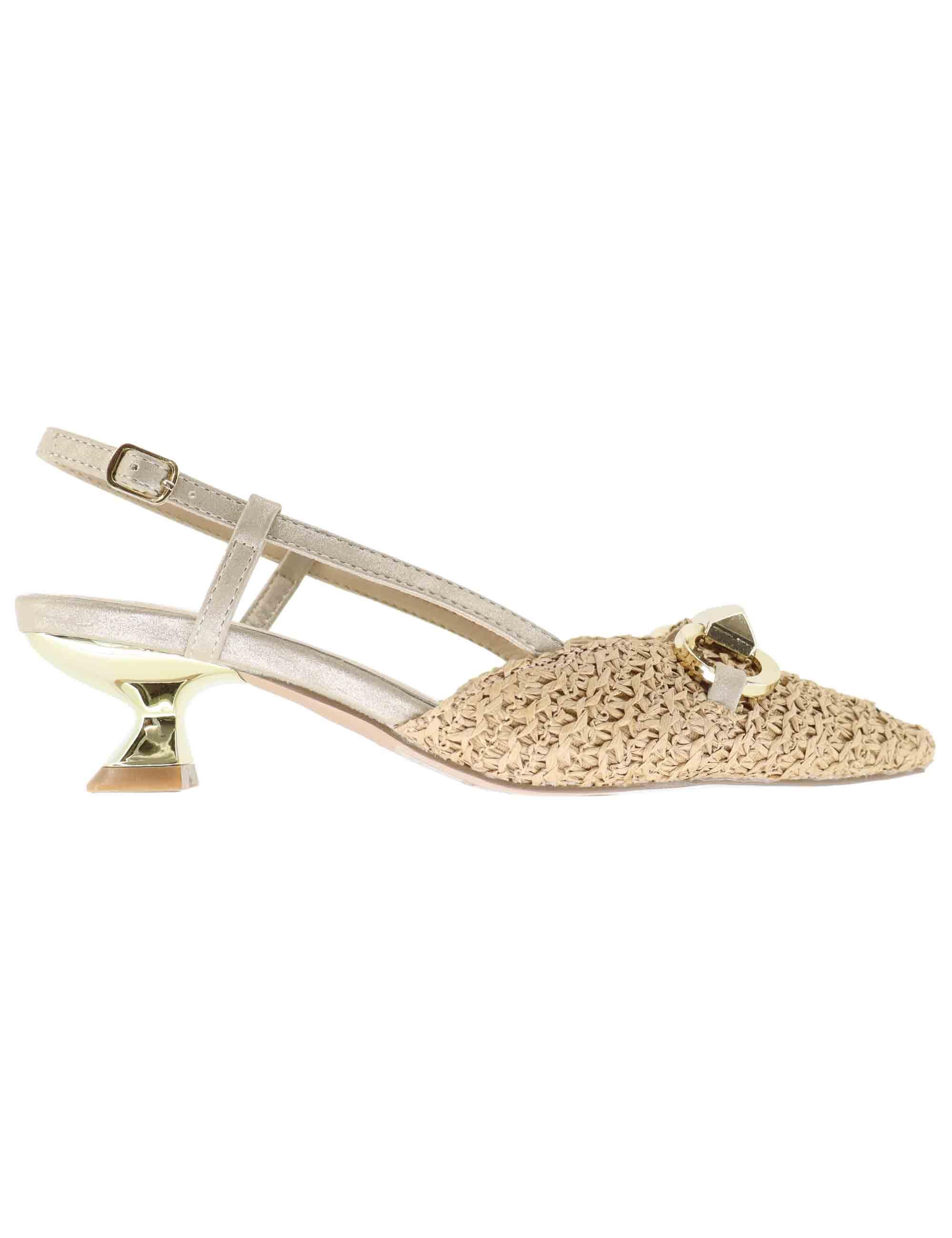 Slingback donna in rafia naturale con tacco basso U470013327K6 24T01-2 Exe 