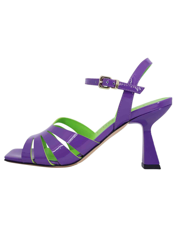 Sandali donna in vernice viola con tacco alto e cinturino alla caviglia SP5581 060 Spatarella 
