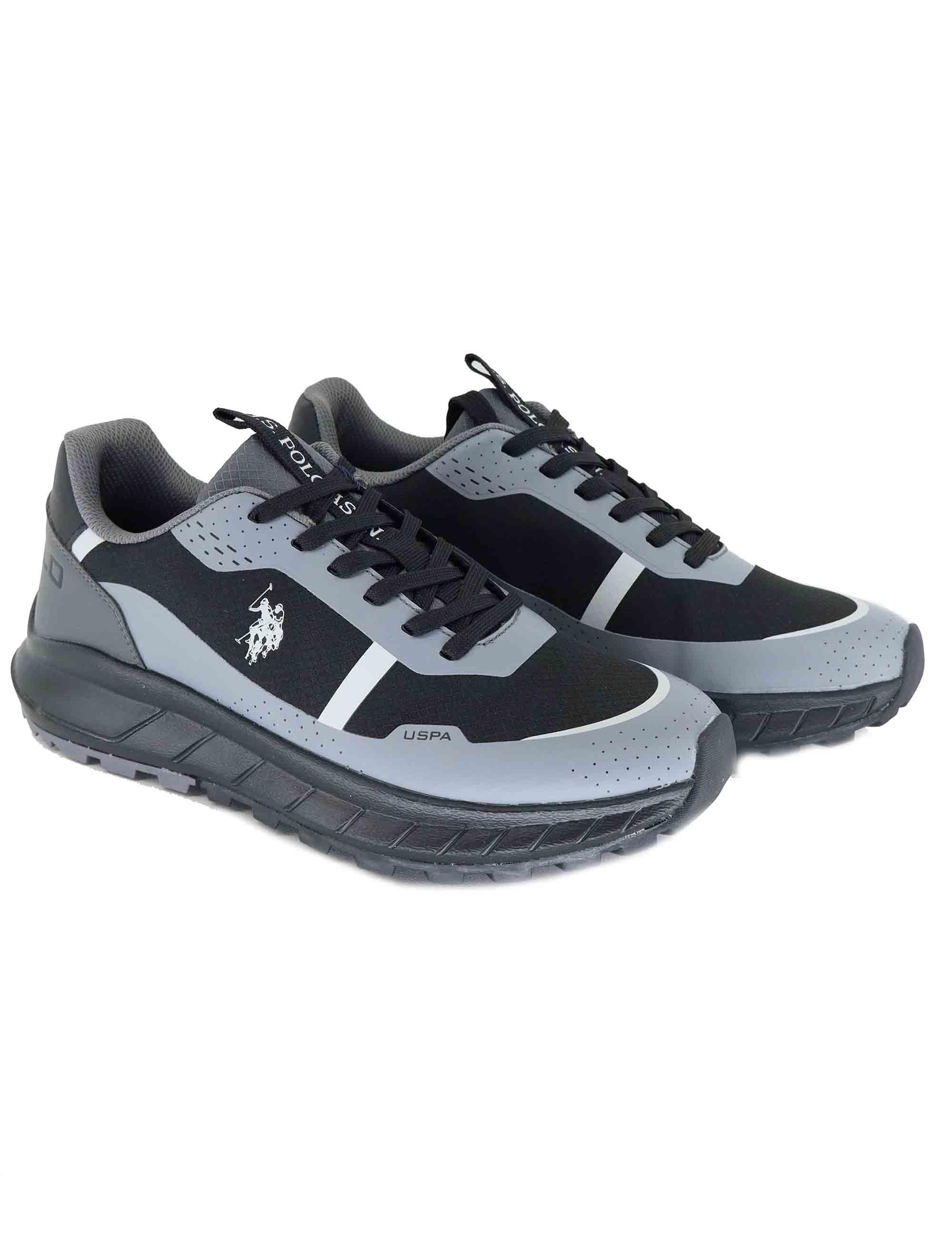 Sneakers uomo in tessuto tecnico nero con suola alta in gomma SETH012A DGR U.S. Polo Assn. 