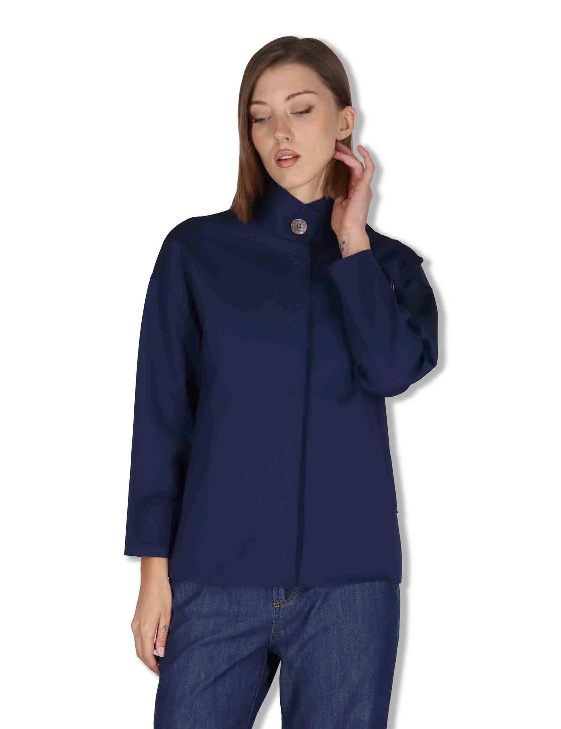 Giaccche donna coreana Sanzio in Tessuto Tecnico Stretch blu 50260005 407 Ewooluzione 