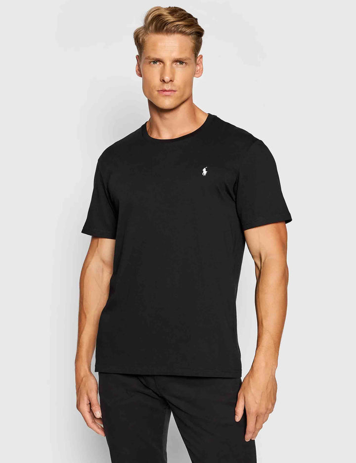 T-shirt uomo Sle in cotone nero con logo ricamato 714844756001 POLO BLACK Polo Ralph Lauren 