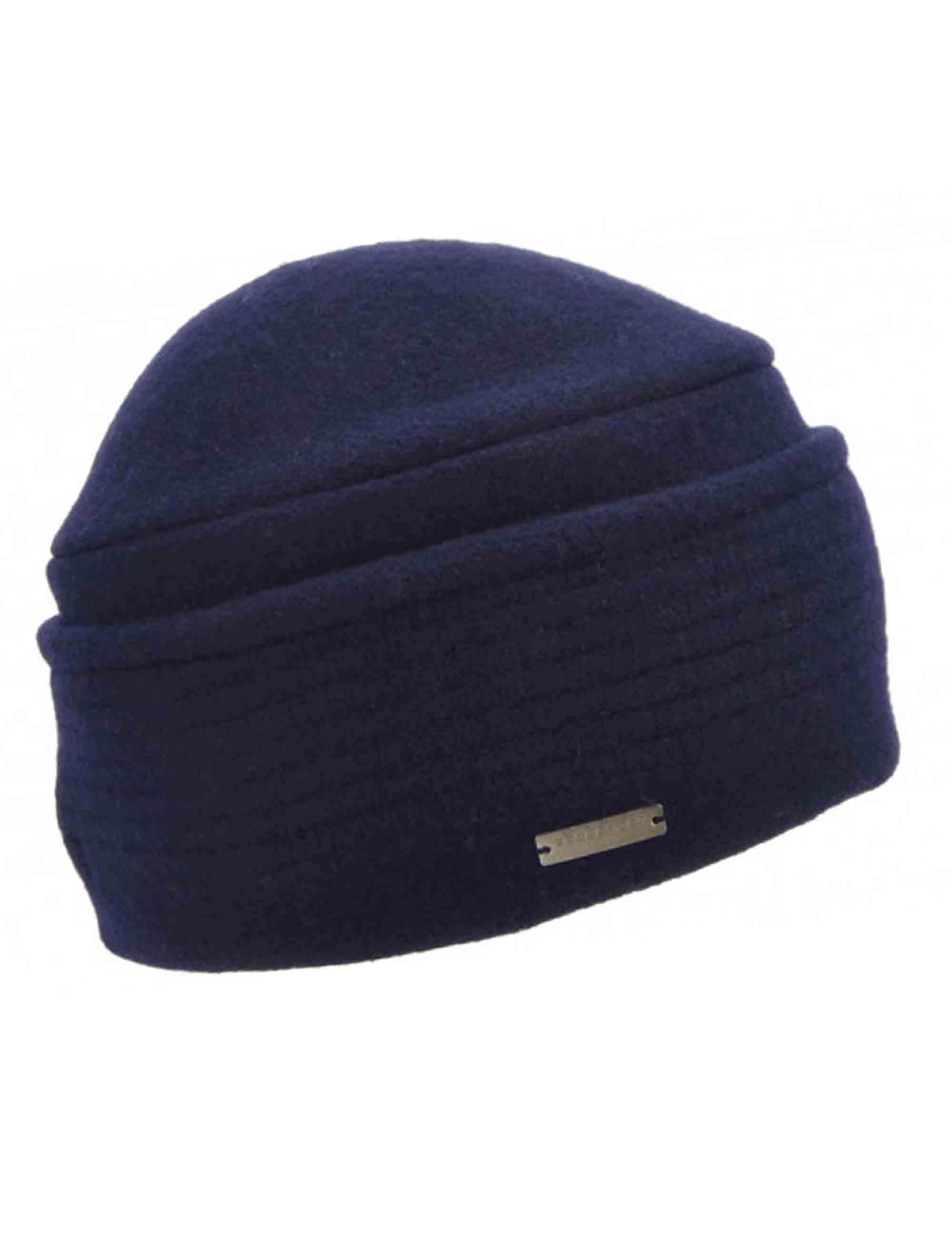 Cappelli donna in lana cotta blu con ampio risvolto e motivo delicato 019857-00000 60 Seeberger Est 1890 