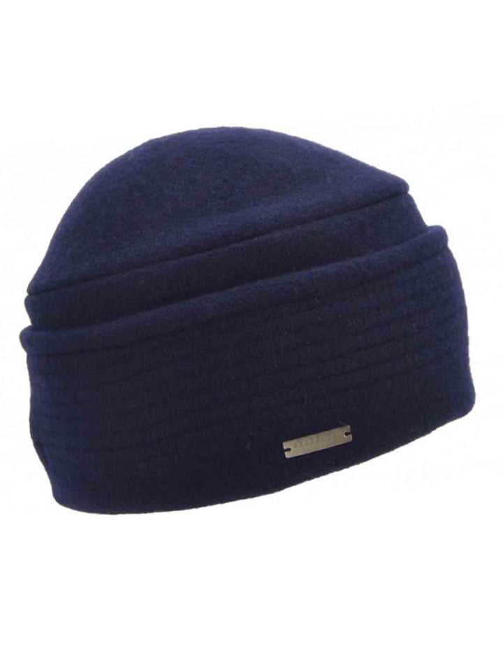 Cappelli donna in lana cotta blu con ampio risvolto e motivo delicato 019857-00000 60 Seeberger Est 1890 