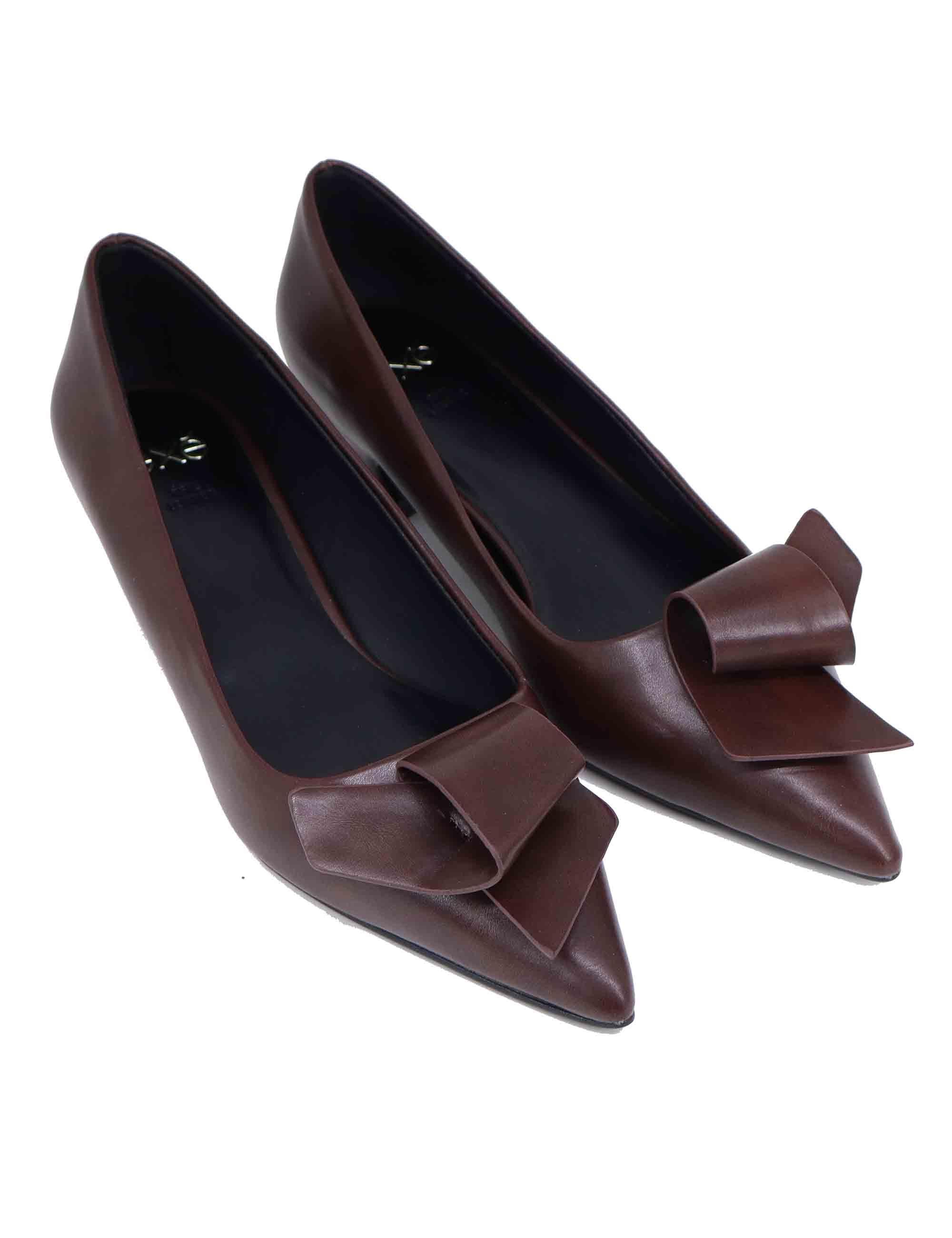 Decollete Donna in Eco Pelle Marrone Tacco Basso Exe T17000922001 014