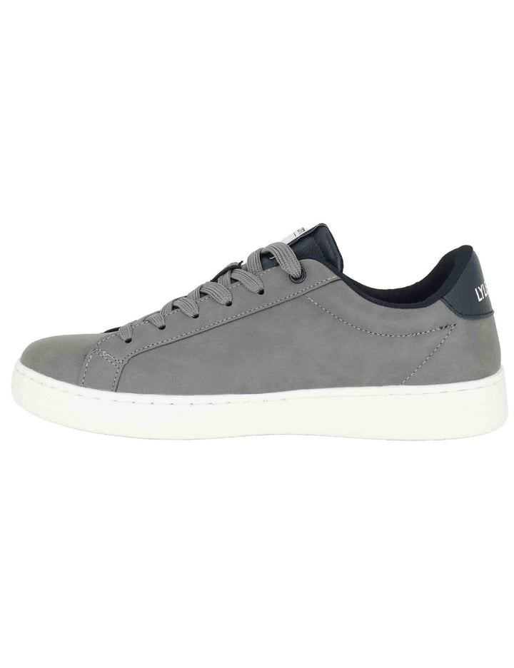 Sneakers uomo in pelle grigia con riporti in contrasto e logo laterale KALEB004 124 Lyle & Scott 