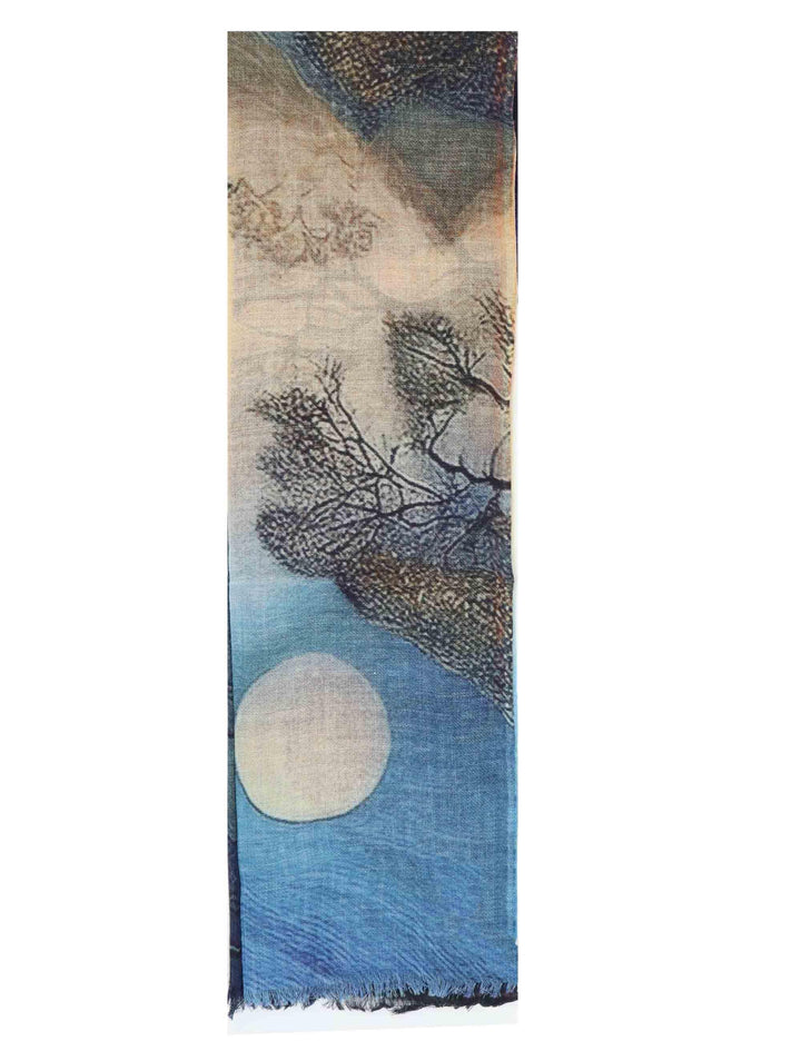 Sciarpe donna in lana celeste stampate a fantasia 61260035 0035 Pyaar 