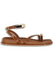Infradito flat in eco pelle cuoio con bracciale Donna W427A324 1G55