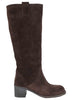 Women's Brown Suede Tube Boots D306 014