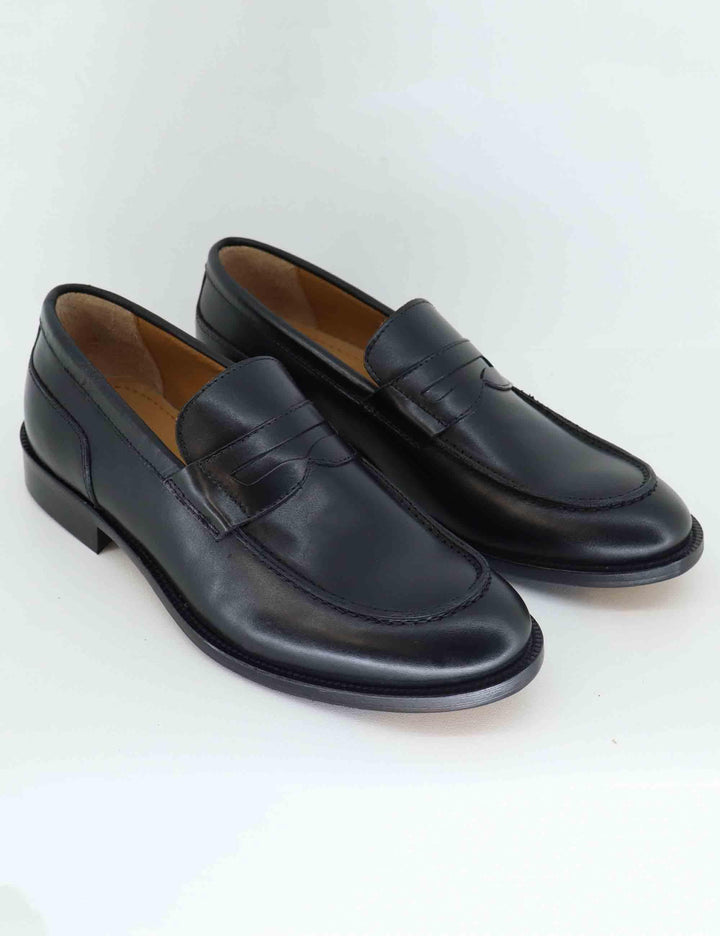 Mocassini uomo in pelle nera SPDU601 001 Spatarella 