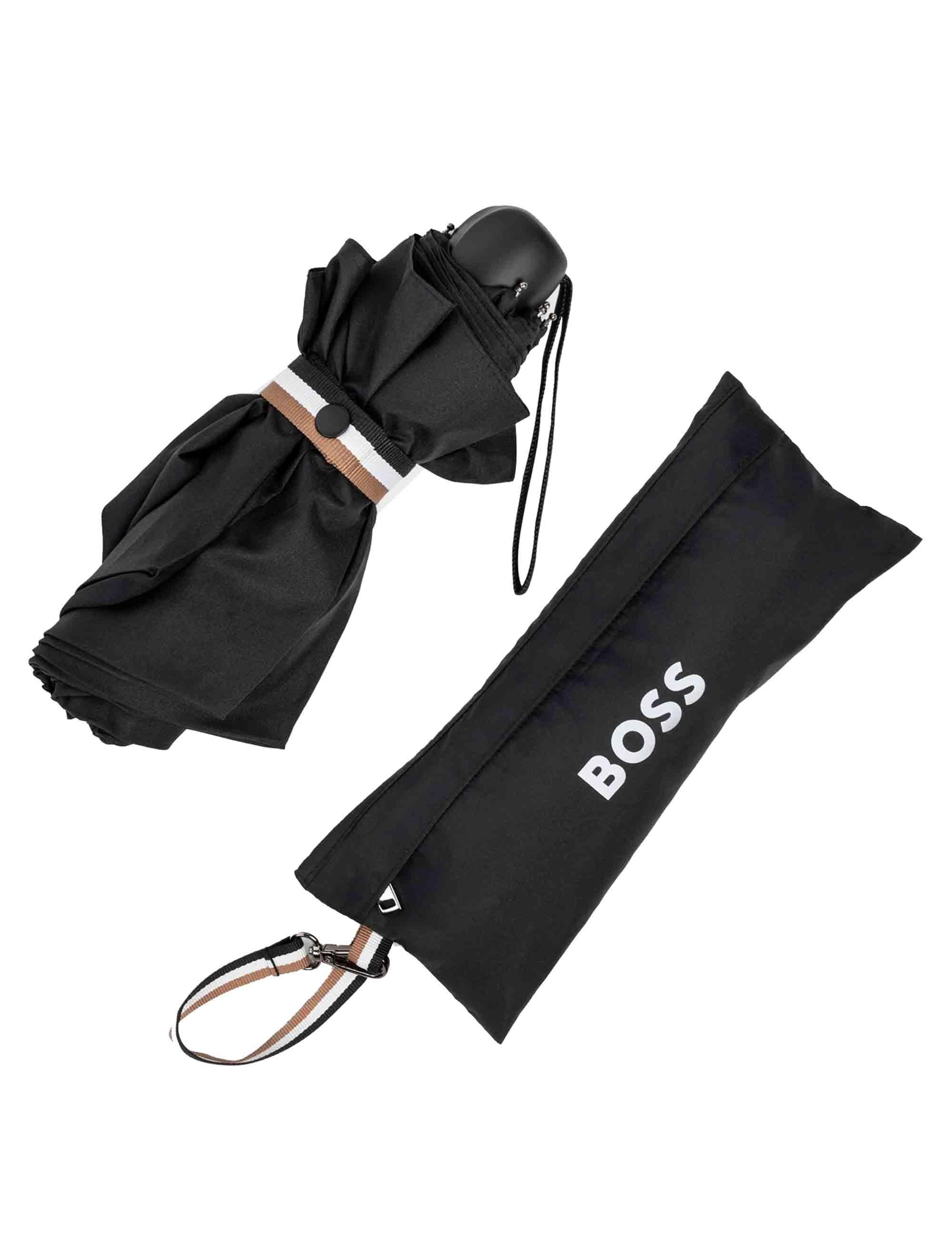 Ombrelli tascabili neri con monogramma e custodia HBOM00049P 001 Hugo Boss 