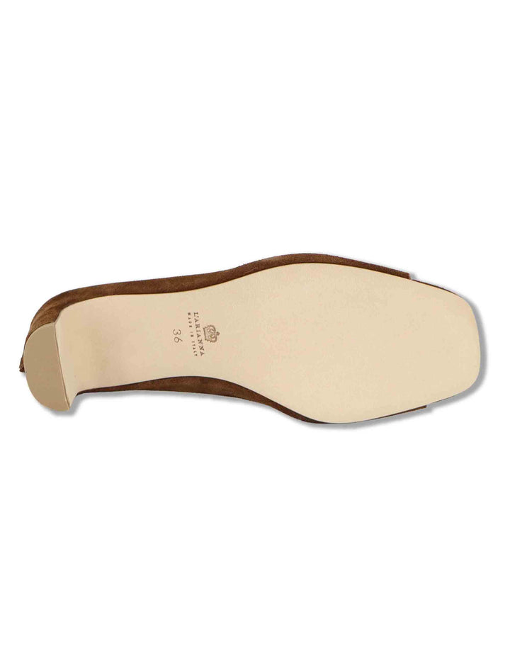 Sandali donna in camoscio cuoio senza cinturini con punta quadra DS2677/SR 014 L'Arianna 