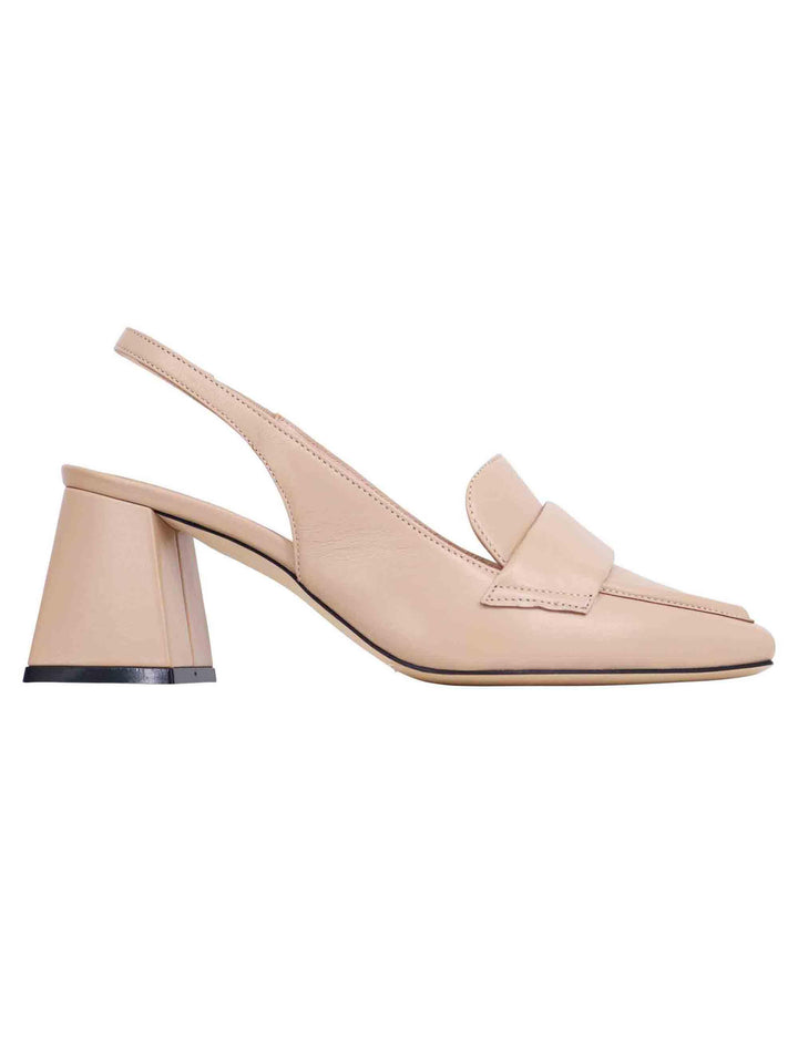 Decollete slingback donna in pelle cipria con punta quadra SP6553 013 Spatarella 