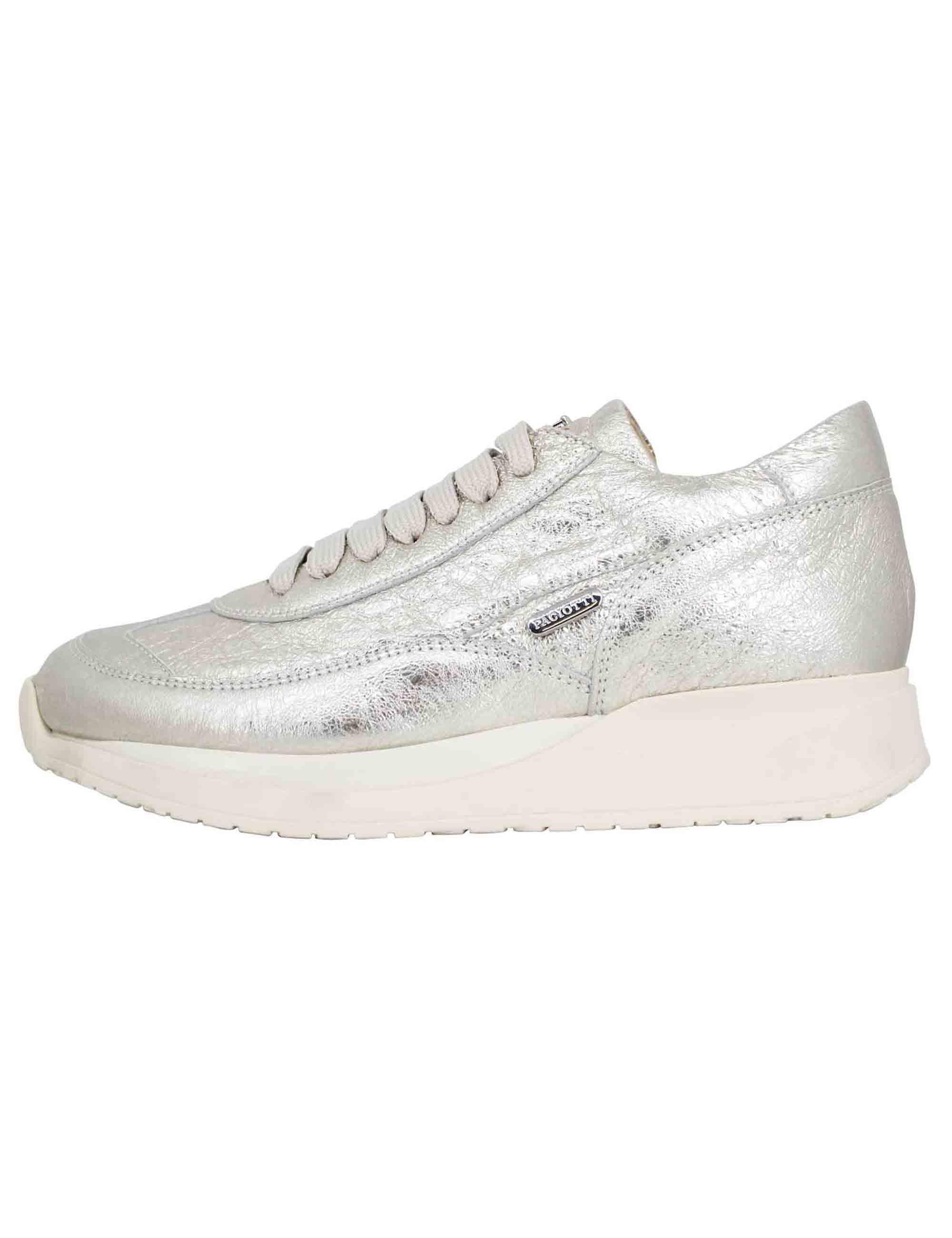 Sneakers donna in pelle laminata platino GD65700P 60 Cesare Paciotti 