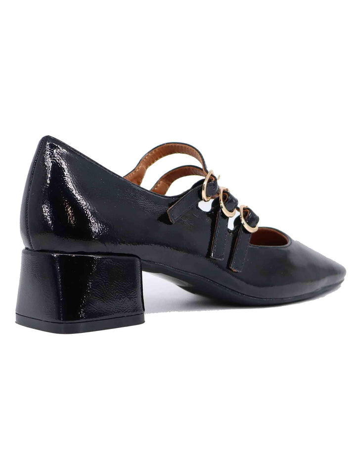 Decollete donna in vernice nera con cinturini T2120A1112028 001 Exe 