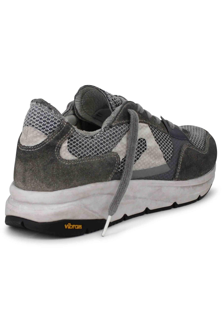 Sneakers uomo in tessuto tecnico grigio con camoscio in tinta e suola vibram 11011 315B Atala 
