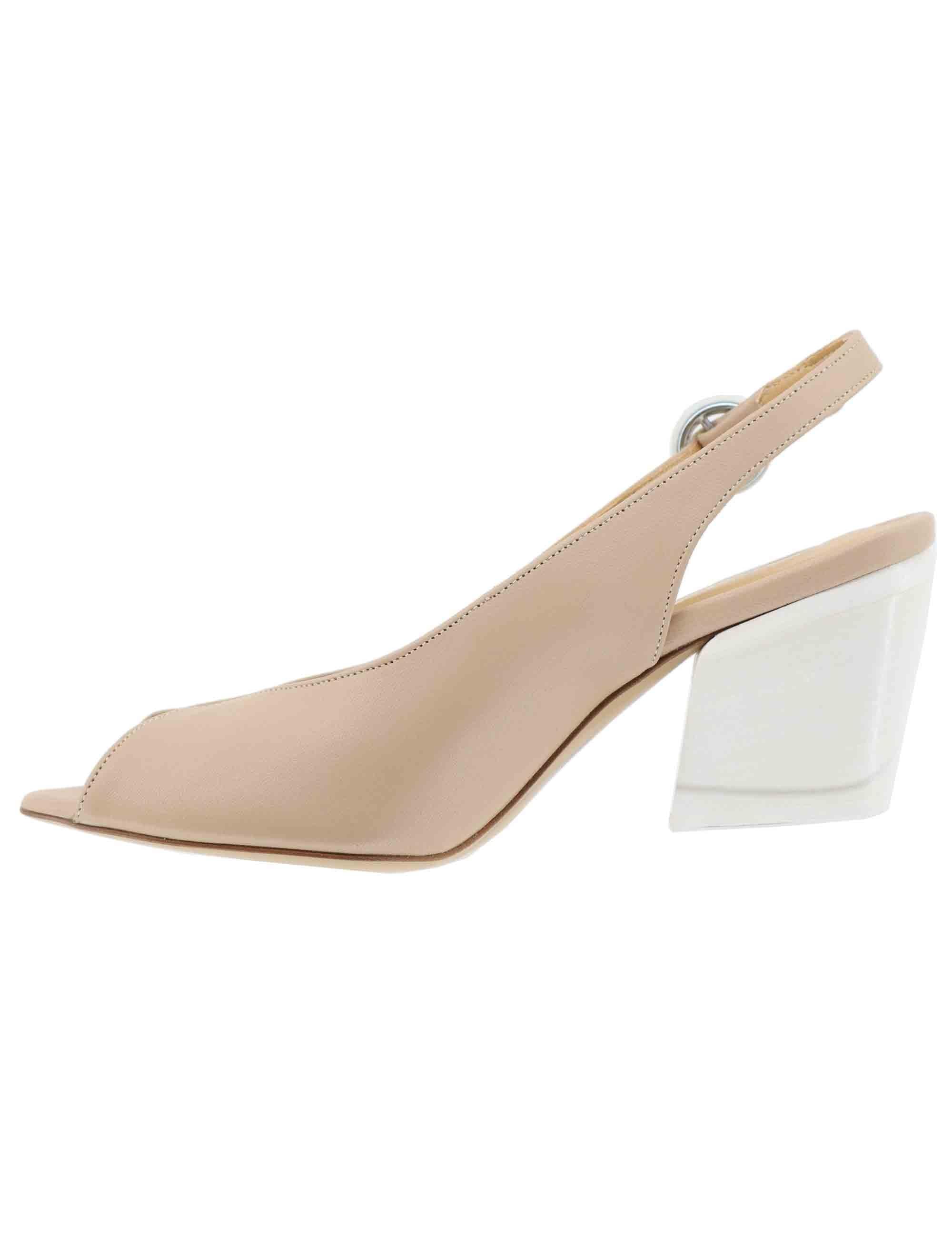 Slingback donna in pelle beige con tacco alto SP819 016 Spatarella 