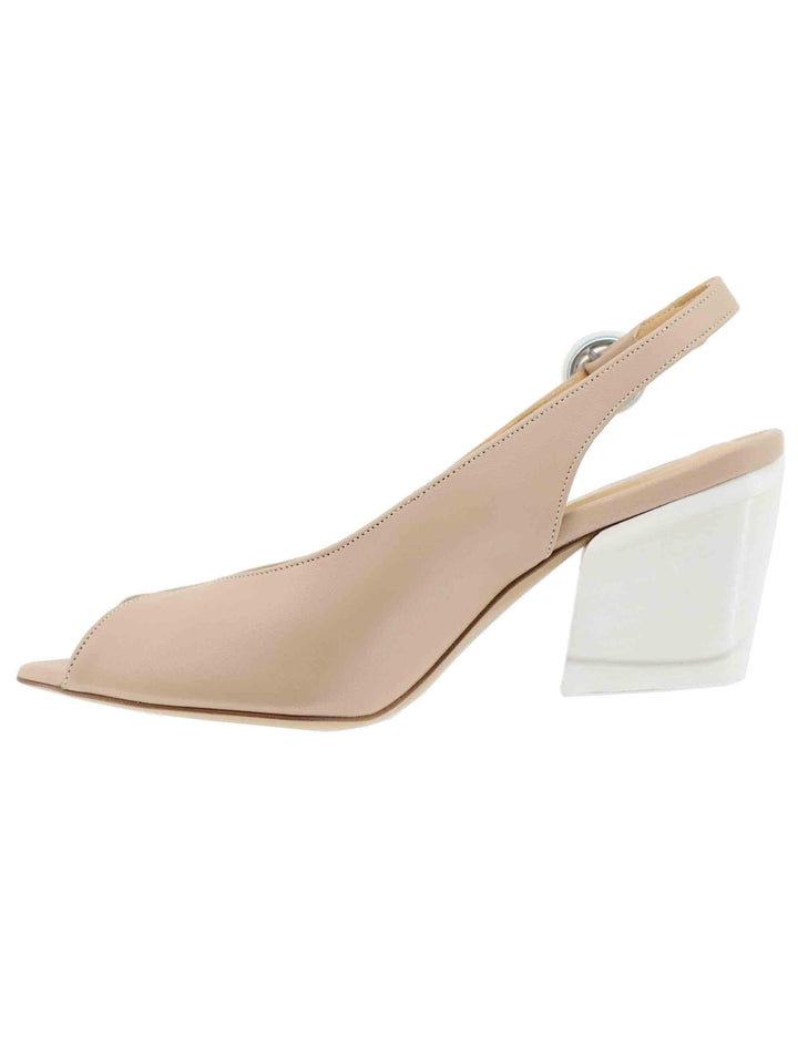 Slingback donna in pelle beige con tacco alto SP819 016 Spatarella 
