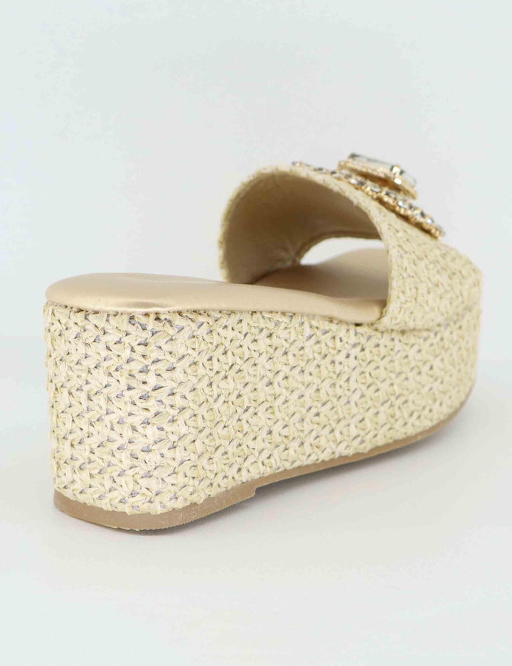 Sandali donna in rafia naturale con gioiello U439W06374A0 230106-3 Exe 