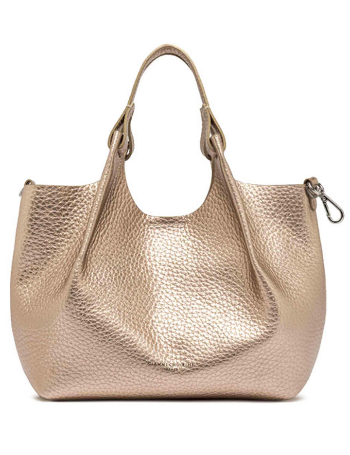 Borse donna Dua in pelle laminata rosa con doppi manici e tracolla BS9719 RNGDBL T.U. 14368 Gianni Chiarini 