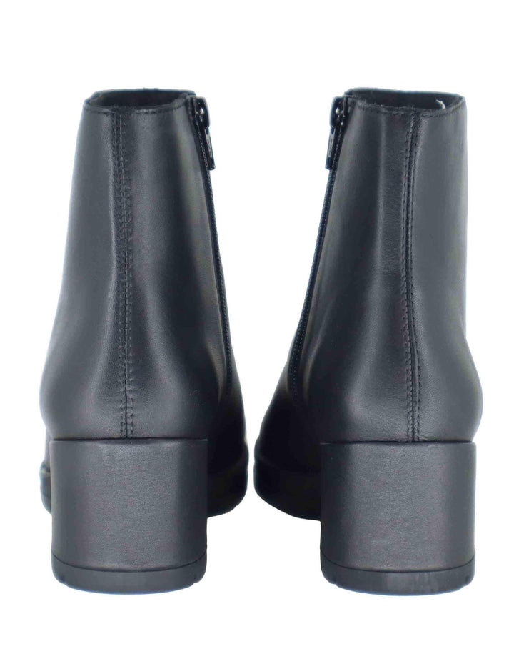 Stivaletti donna in pelle nera con tacco basso JAYDI STT BLACK Unisa 