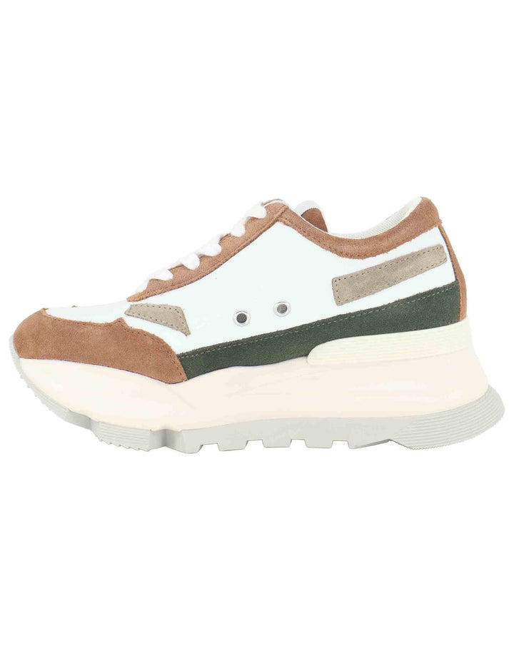 Sneakers donna in pelle bianca con zeppa alta in gomma 0304-84568 329BB Ruco Line 