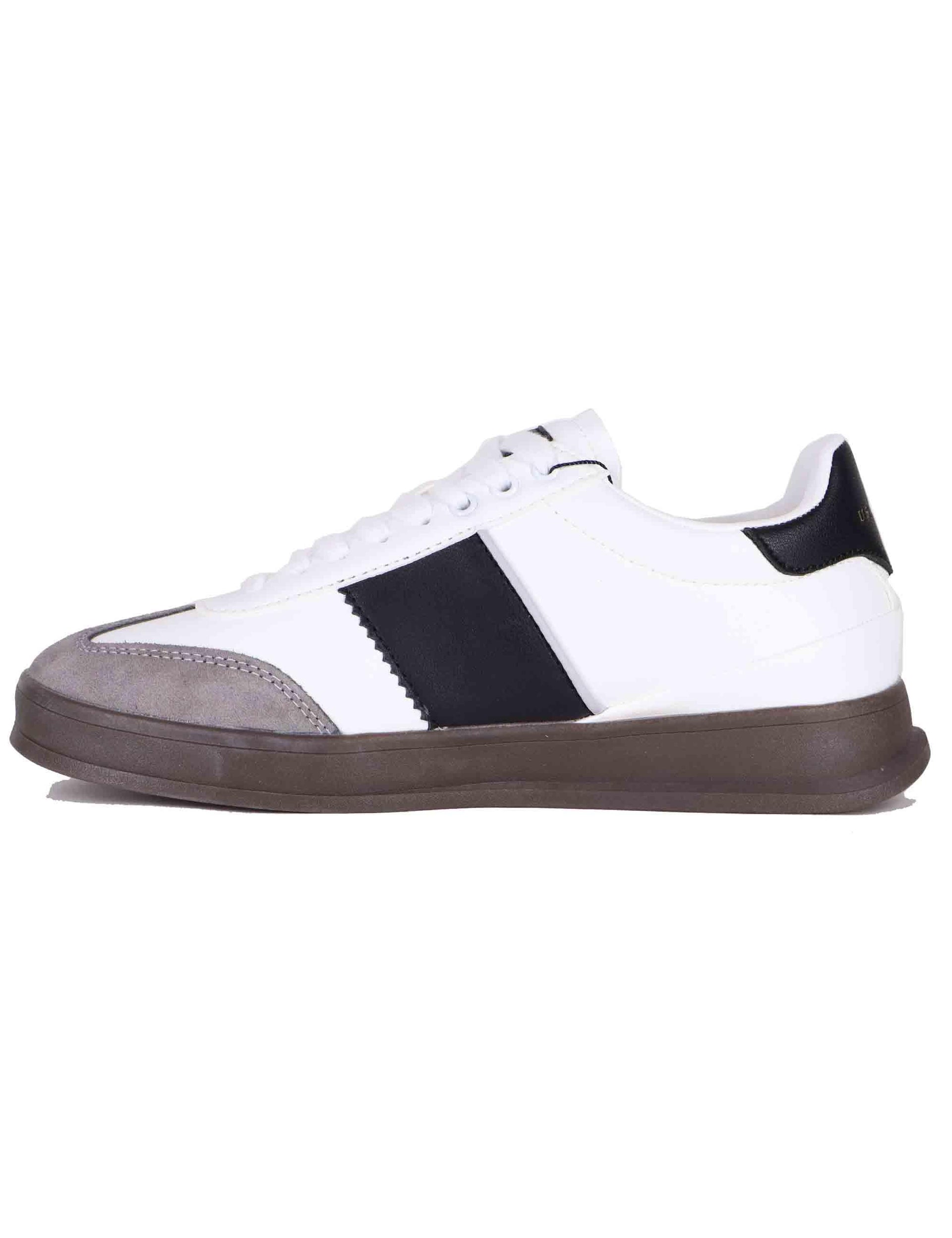 Sneakers uomo in eco pelle bianca CAMPY001M BLK01 U.S. Polo Assn. 