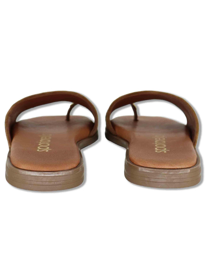 Sandali bassi donna infradito in camoscio cuoio con anello SP262050 014 Spatarella 