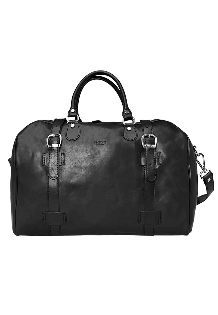 Borsone da viaggio uomo in pelle nera cabin size SPI1012 001 I Medici 