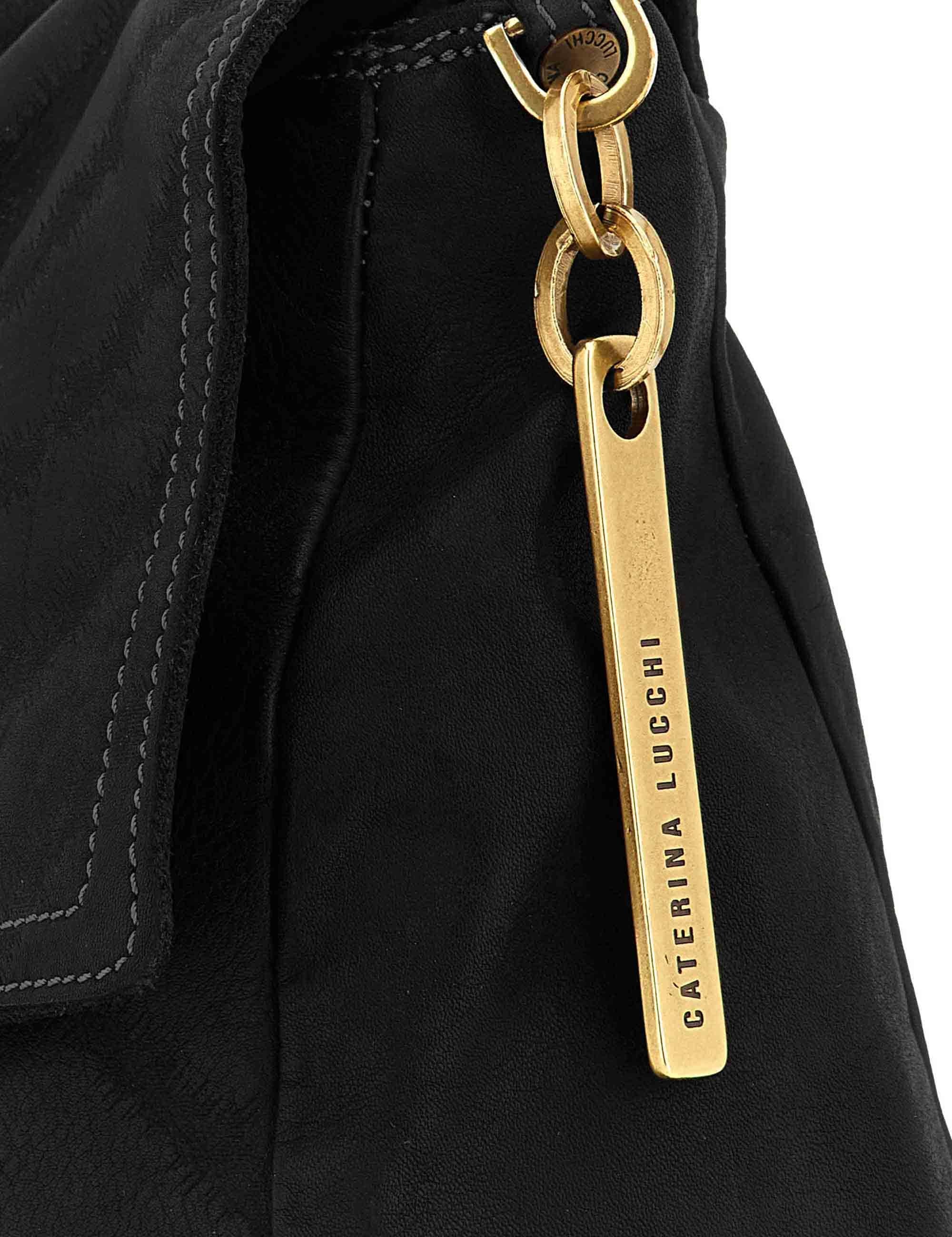 Borse Grandi a Spalla Maria in Pelle Nera Laserata Donna L012740ND X2913 C0001