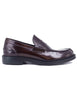 Men's moccasins in shiny burgundy leather
