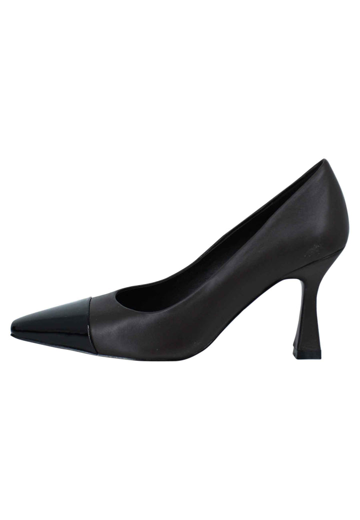 Decollete donna in pelle marrone con puntale in pelle nero e tacco alto 602Z10VK 012 Bibi Lou 