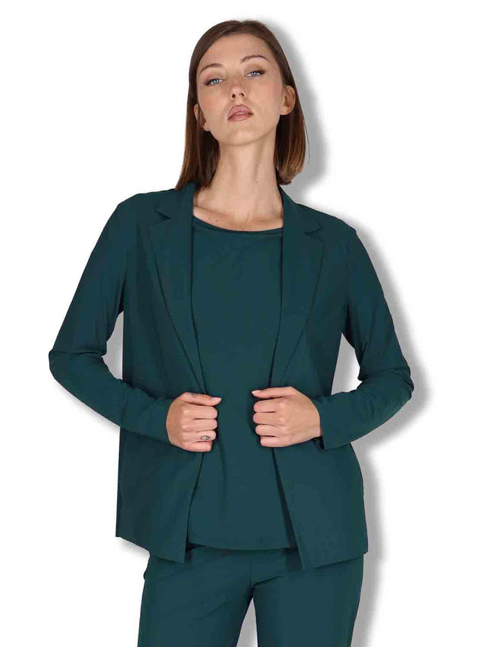 Giacche donna Soft in jersey verde monocolore JD646570210 60050 Maliparmi 