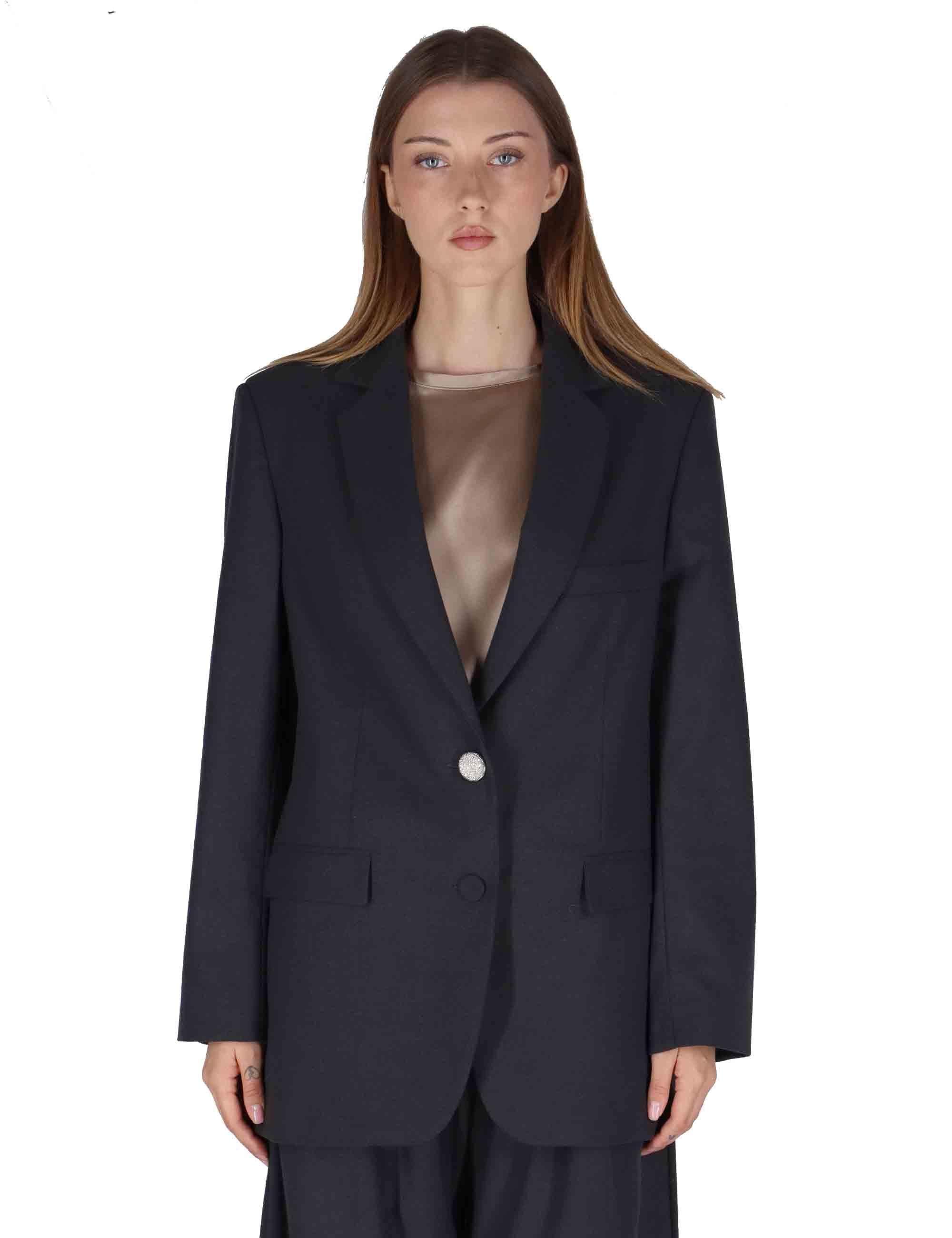 Giacche donna in viscosa naturale grigia 2 bottoni vestibilità over OABGA0025-0505 9210 Justmine 